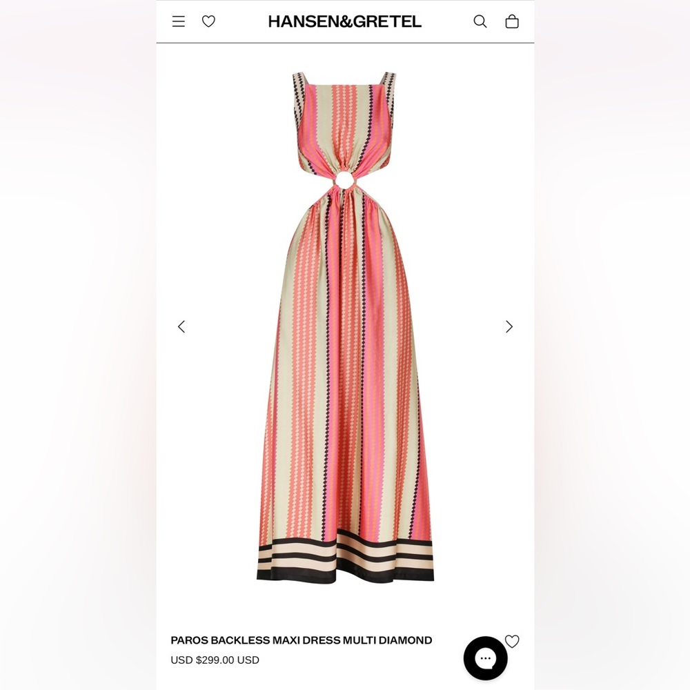 HANSEN&GRETEL PAROS BACKLESS MAXI DRESS MULTI DIAMOND
